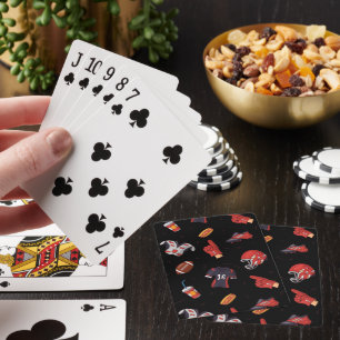 Football Sports Equipment with Food Pattern Poker Cards