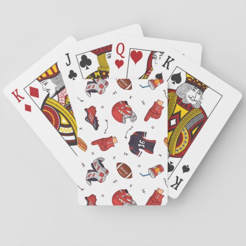 Football Sports Equipment with Food Pattern Poker Cards