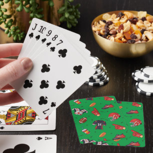 Football Sports Equipment with Food Pattern Poker Cards