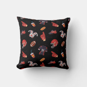 Football Sports Equipment with Food Pattern Throw Pillow