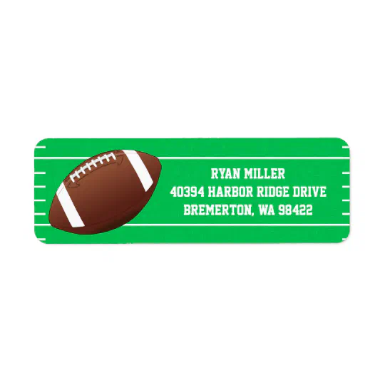 Football Sports Field Label Zazzle Com