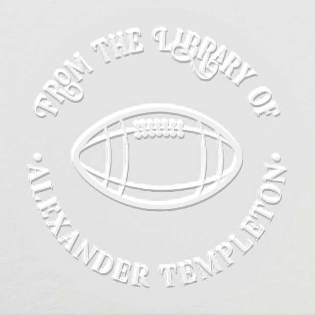 Football Sports “From the Library of” Book Name Embosser (Design)