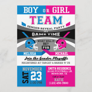 Football Sports Gender Reveal Invitations
