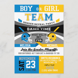 Football Sports Gender Reveal Invitations