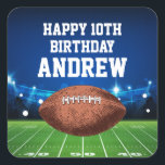 Football Sports Happy Birthday Stickers<br><div class="desc">Are you ready for some football? Add these football birthday stickers to your favors,  gifts,  envelopes,  treat bags and more! Easily edit with your child's name and birthday number. This design features an illustration of a football stadium and a football.</div>