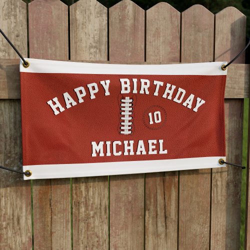 Football Sports Party Name and Age Kids Birthday Banner