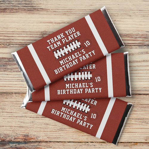 Football Sports Party Name Hershey Bar Favors 