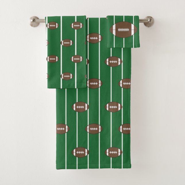 Football Sports  Pattern Bath Towels Set Gift (Insitu)