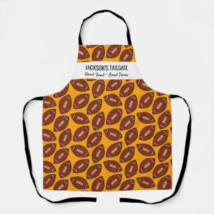 Football Sports Pattern, Custom Tailgate Chef Name Apron