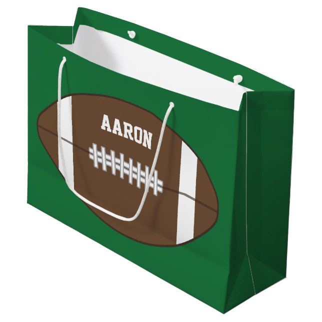 Football Sports Personalized Large Gift Bag (Front Angled)