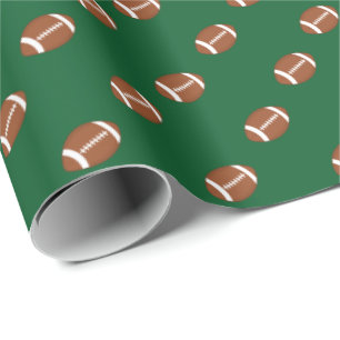 Football Sports Theme Any Background Color Wrapping Paper