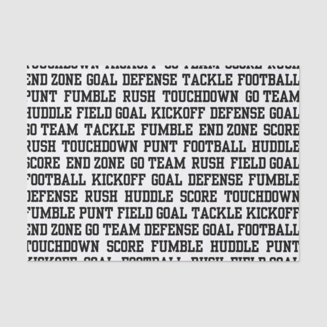 Football sports word art party tissue paper (Front)