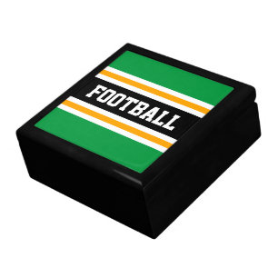 FOOTBALL Sporty Green Orange Black Racing Stripes Gift Box
