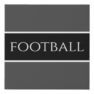 FOOTBALL Sporty Modern Gray White Black Stripes Faux Canvas Print