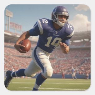 Football square sticker