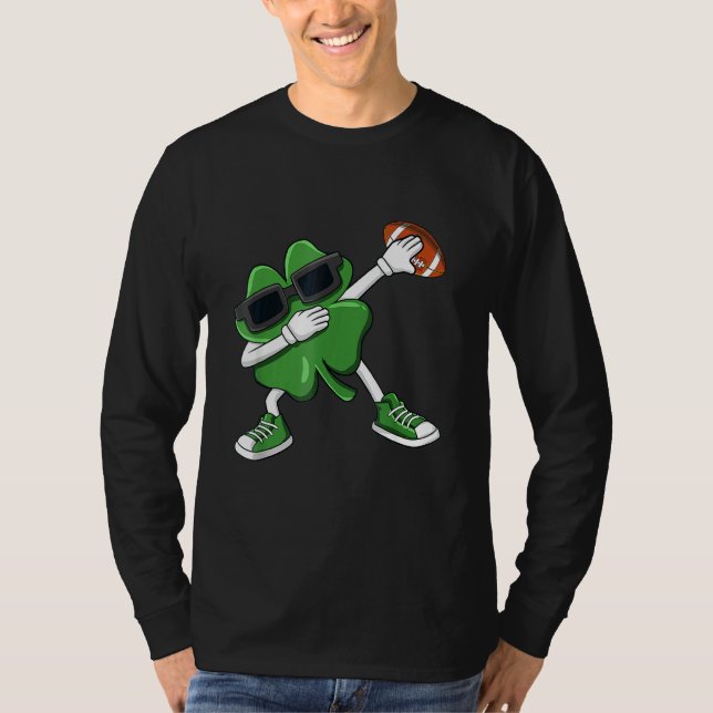 Football St Patricks Day Leprechaun Shamrock Boys  T-Shirt (Front)