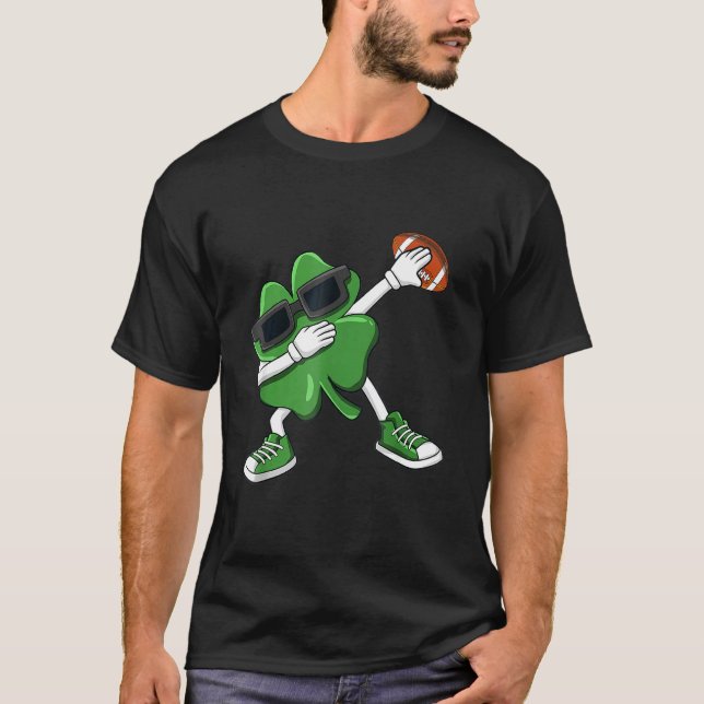 Football St Patricks Day Leprechaun Shamrock Boys  T-Shirt (Front)