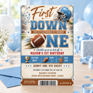 Football Stadium Little Rookie Birthday Invitation