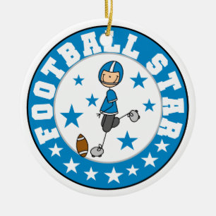 Football Star Ceramic Ornament