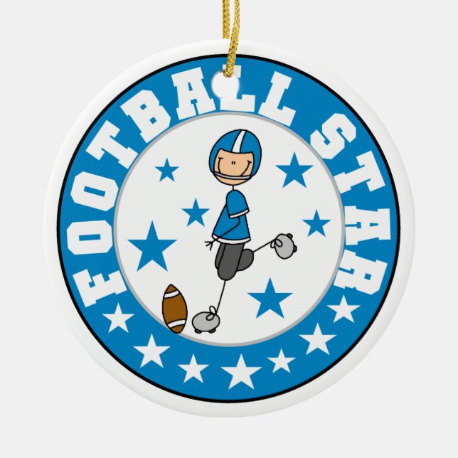 Football Star Ceramic Ornament (Front)