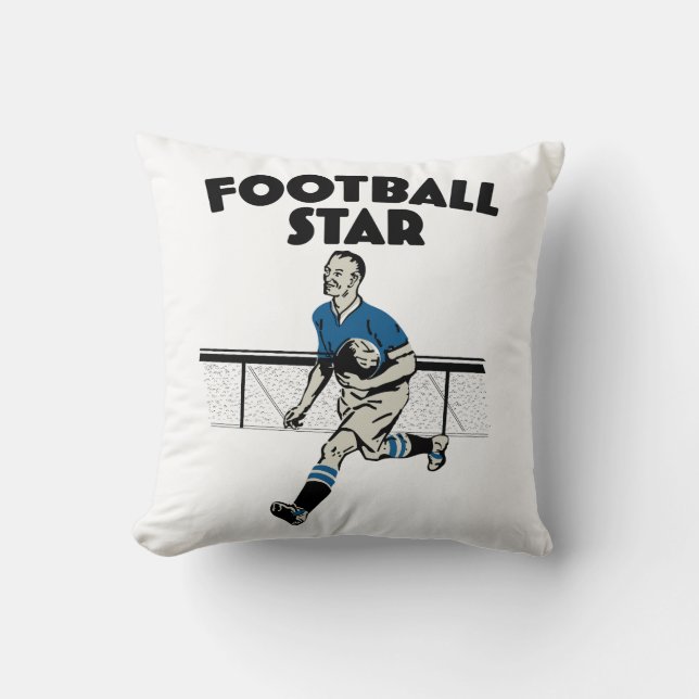 Football Star Throw Pillow (Front)