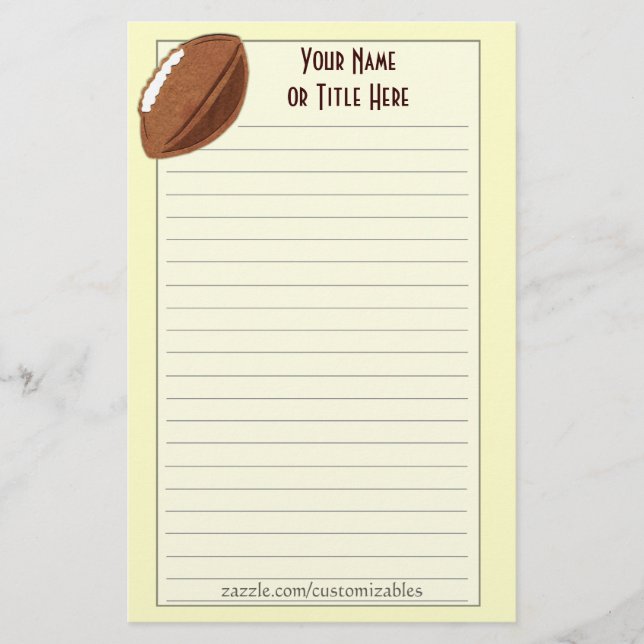 Football Stationary Stationery (Front)