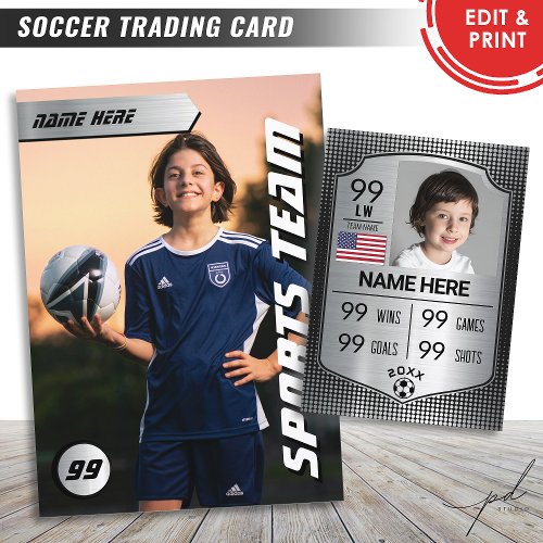 Football Stats Shield Card Soccer Trading Card