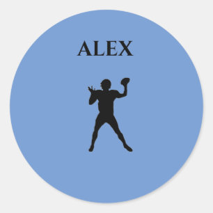 Football stickers with personalized name.