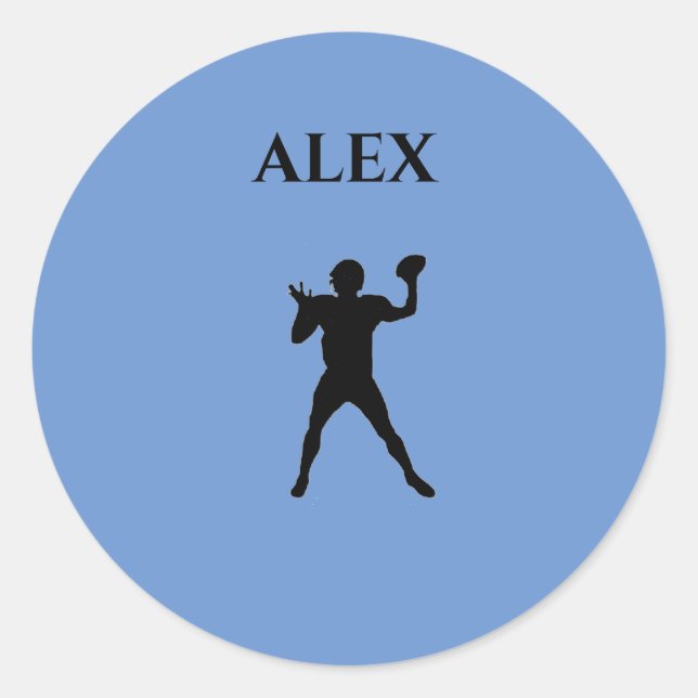 Football stickers with personalized name. (Front)