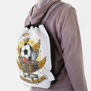 Football Super Fan Angelic Cart Drawstring Bag