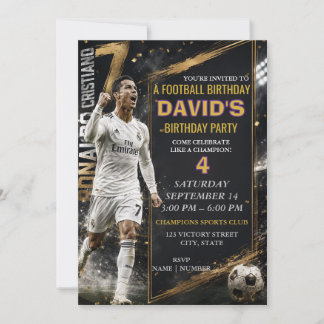 Football Superstar RONALDO Birthday Invitation