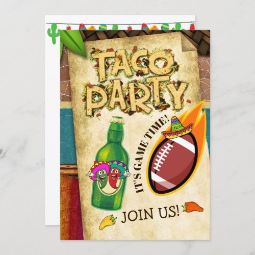 Football Taco Party Invitation