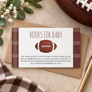 Football Tailgate Baby Shower Books Request Enclosure Card