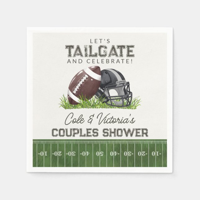 Football Tailgate & Celebrate Touchdown Couples Napkins (Front)
