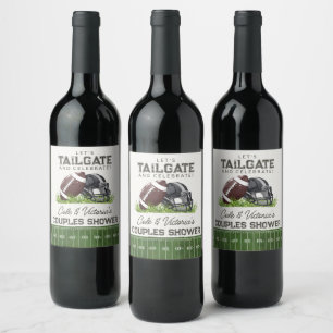 Football Tailgate & Celebrate Touchdown Couples Wine Label