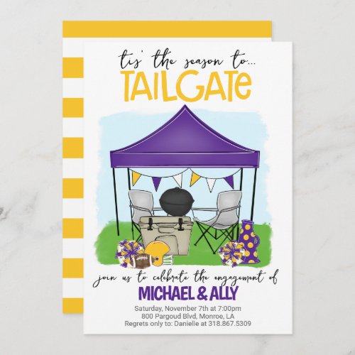 Football Tailgate Engagement change to ANY COLOR Invitation