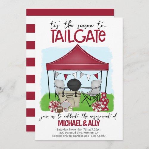 Football Tailgate Engagement change to ANY COLOR Invitation