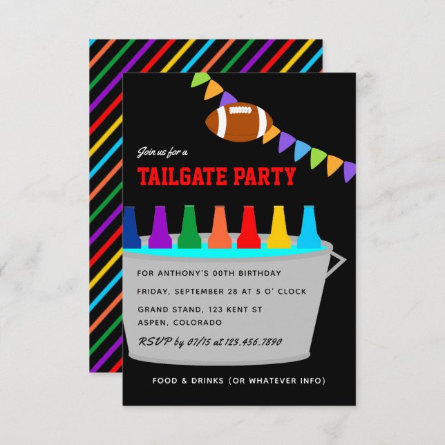 Football Tailgate Party Invitation (Front/Back)