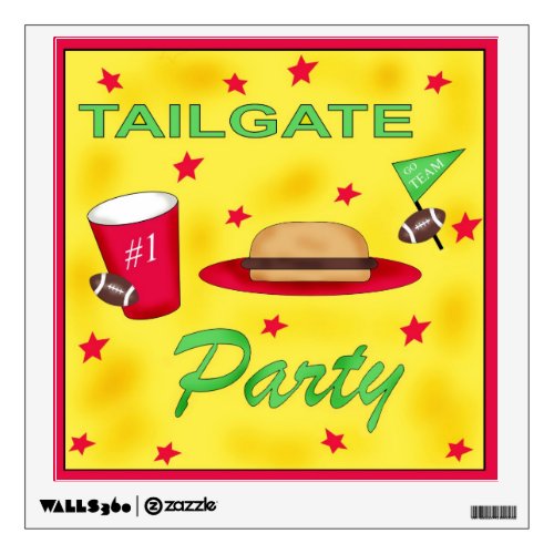 Football Tailgate Party Wall Decal Sign