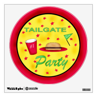 Football Tailgate Round Party Wall Decal Sign