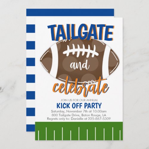 Football Tailgating ANY COLOR COMBO Invitation