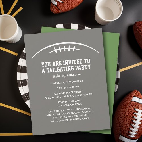 Football Tailgating Party _ CAN EDIT COLORS Invitation