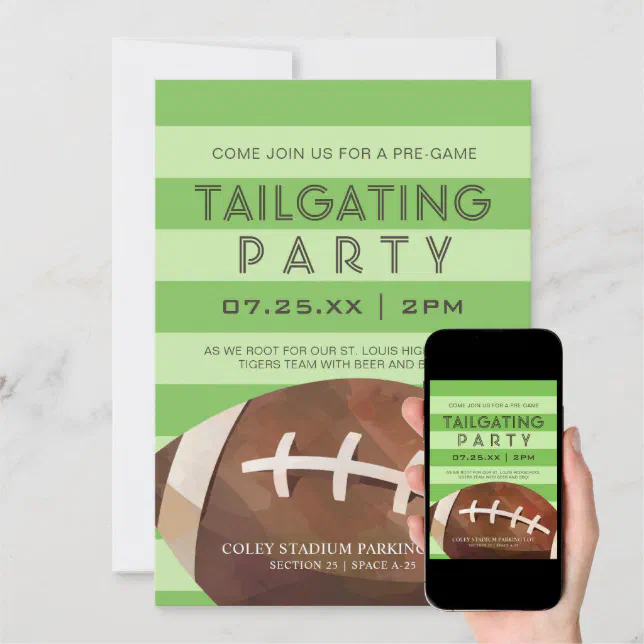 Football Tailgating Party Invitation | Zazzle