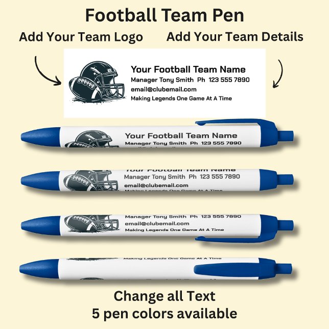 Football Team - Add your own details & Logo Pen (Creator Uploaded)
