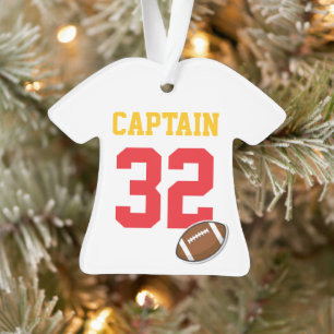 Football Team CAPTAIN Player NUMBER Sports YEAR Ornament