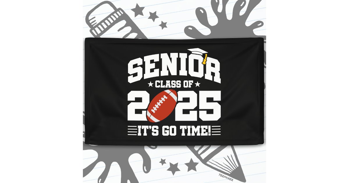 Football Team Class of 2025 Graduation Senior 2025 Banner | Zazzle
