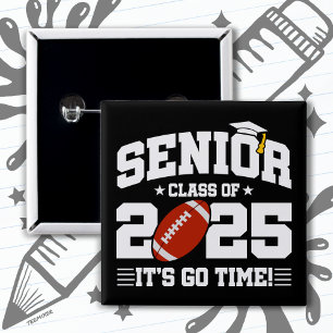 Football Team Class of 2025 Graduation Senior 2025 Button