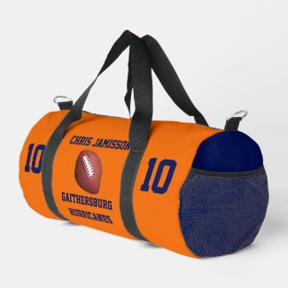 Football Team, Coach or Player Orange Blue Custom