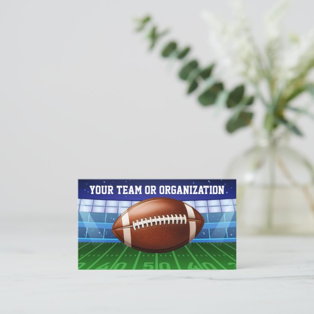 Football Team Coach Stadium Theme Business Card (Standing Front)