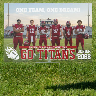 Football Team High School Senior Game Day Sports Sign
